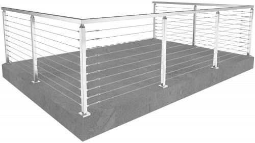 cable railing miami square floor mounted 36 in